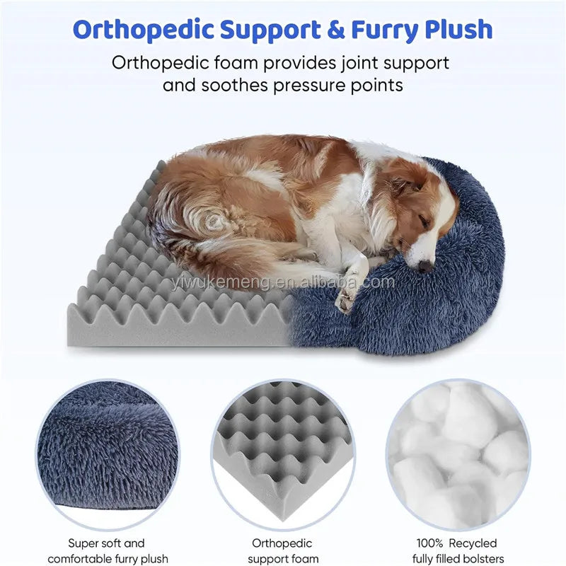 Thickened Orthopedic Dog Bed With Plush Egg Sponge Washable Cover