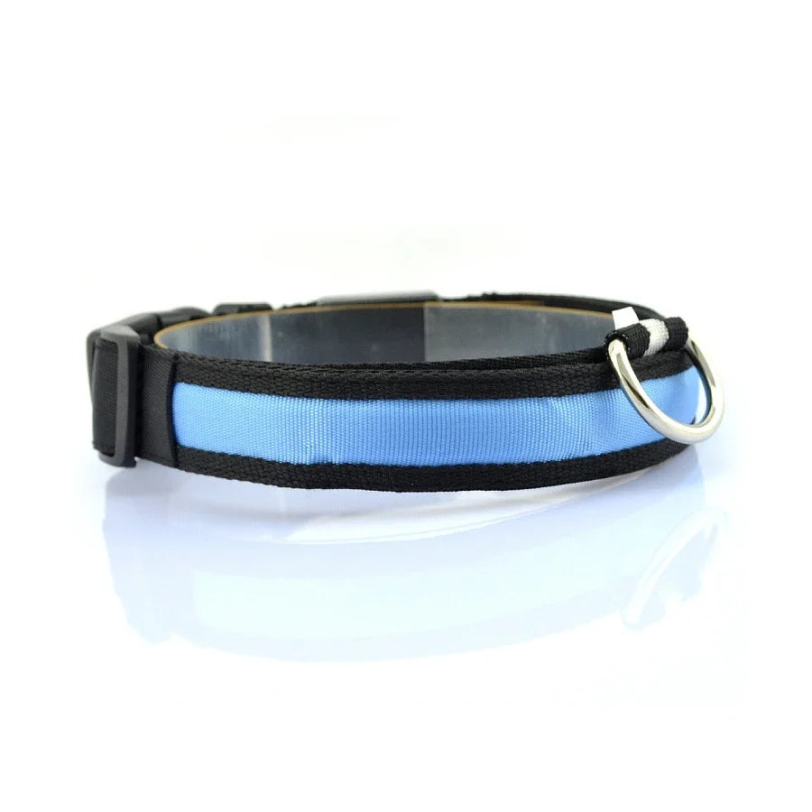 NONECN Glowing Nylon LED Dog Collar For Night Safety