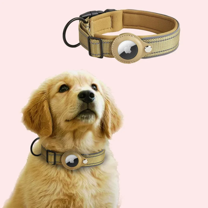 NONECN AirTag Dog Collar Reflective Padded Adjustable