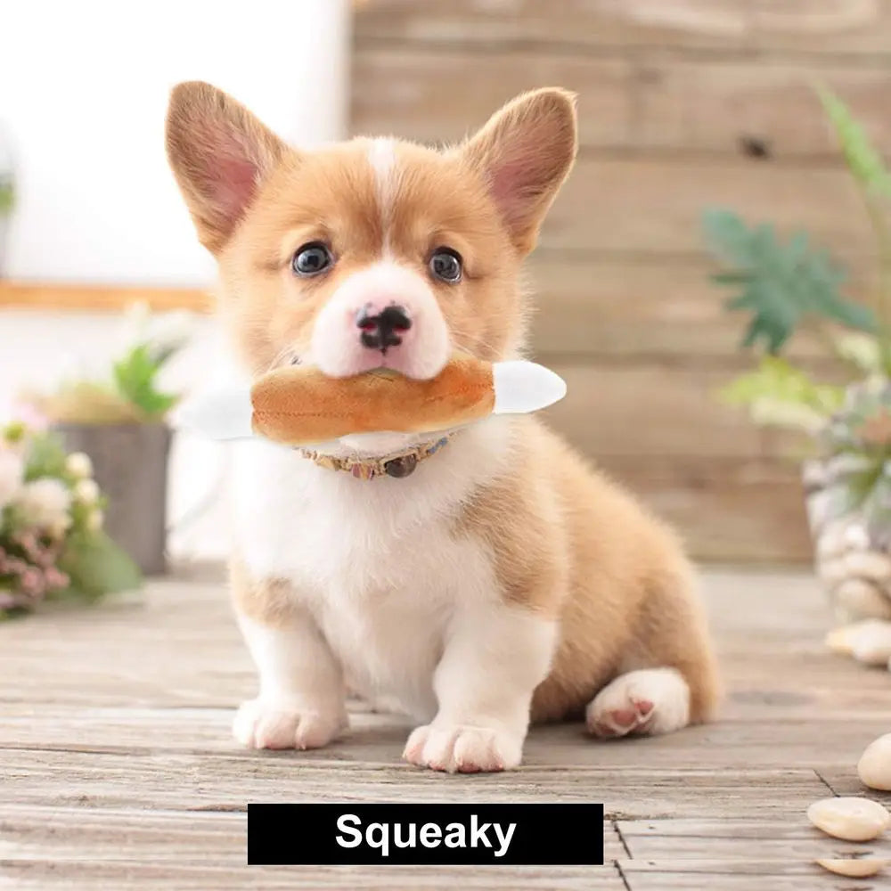 Squeaky Plush Dog Toys 12 Pack With Carrying Bag for All Breeds