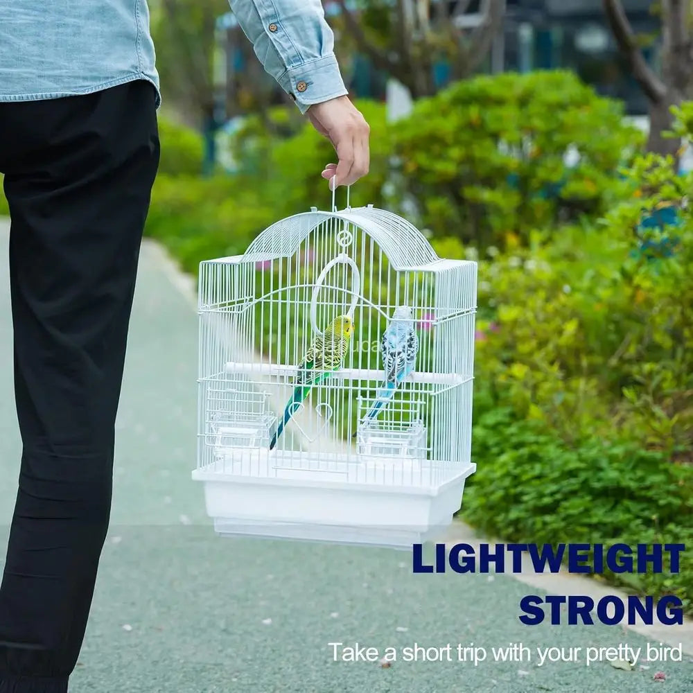 Portable Bird Cage Kit For Small Birds With Accessories