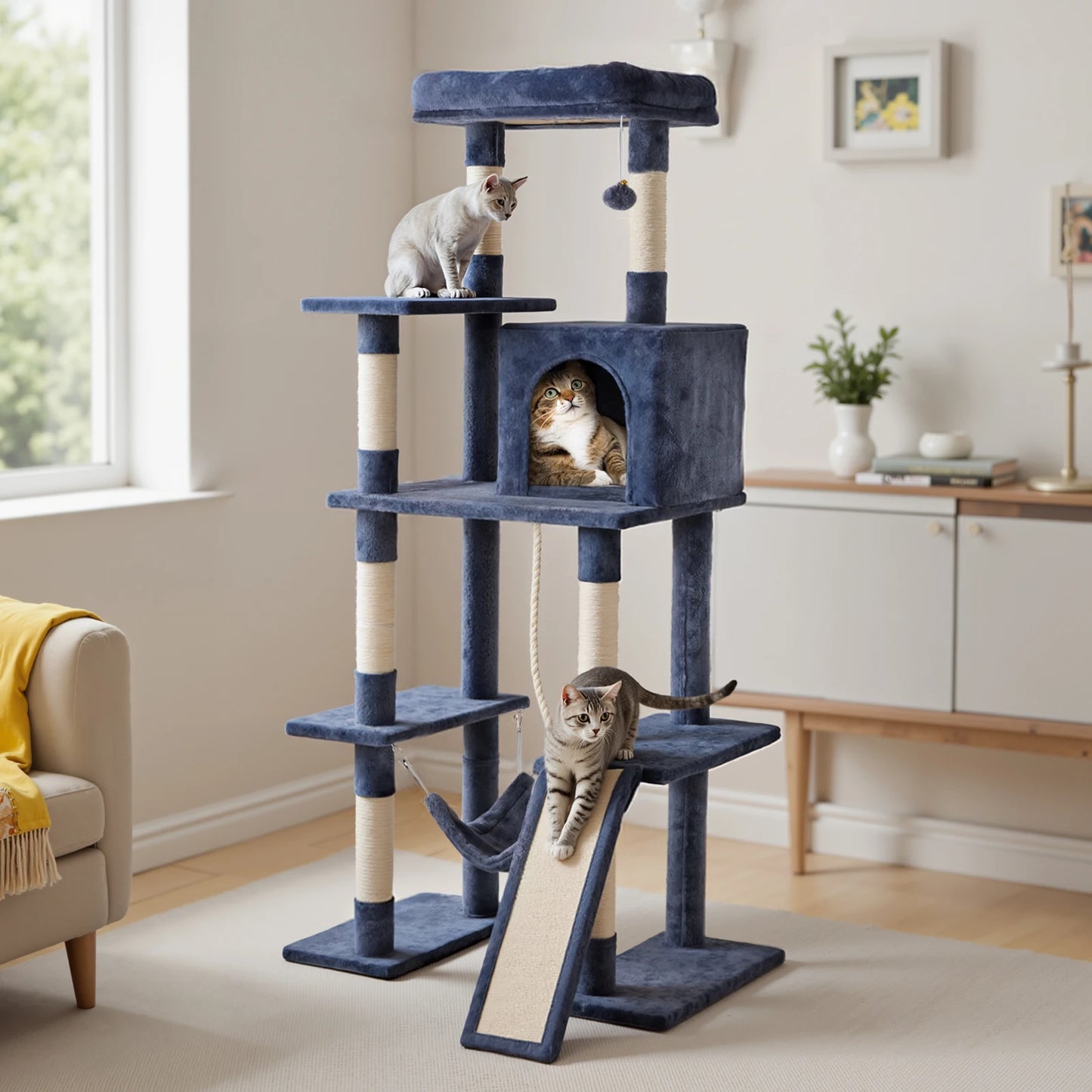 JHK Multi Level Cat Tree Tall Climbing Tower Indoor Cats