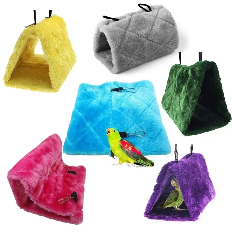 Bird Parrot Cage With Warm Hammock Hut Tent For Sleeping