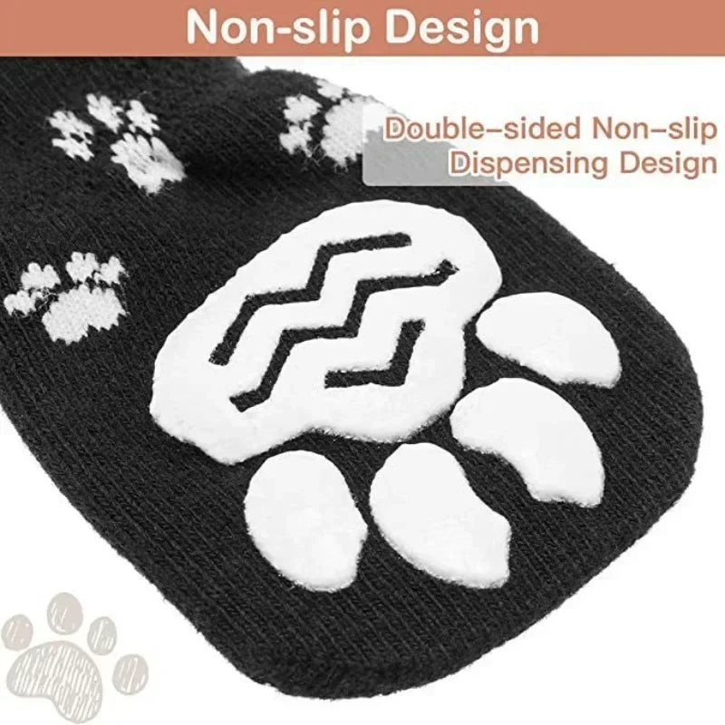 Non Slip Dog Socks With Paw Pattern For Indoor Use