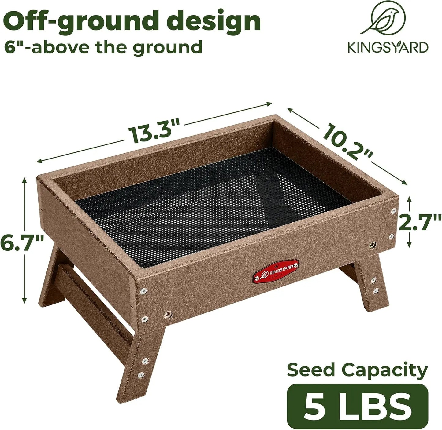 Large Capacity Platform Bird Feeder For Wild Birds And Squirrels