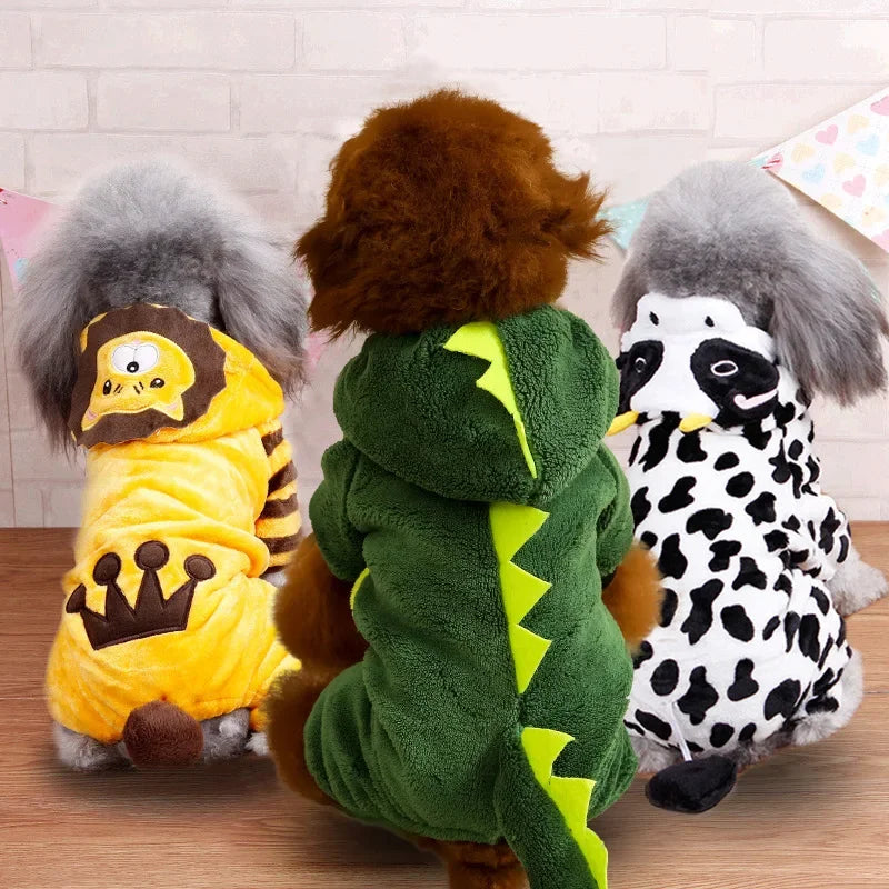Fleece Dog Jumpsuit Pet Coat For Small Dogs And Puppies