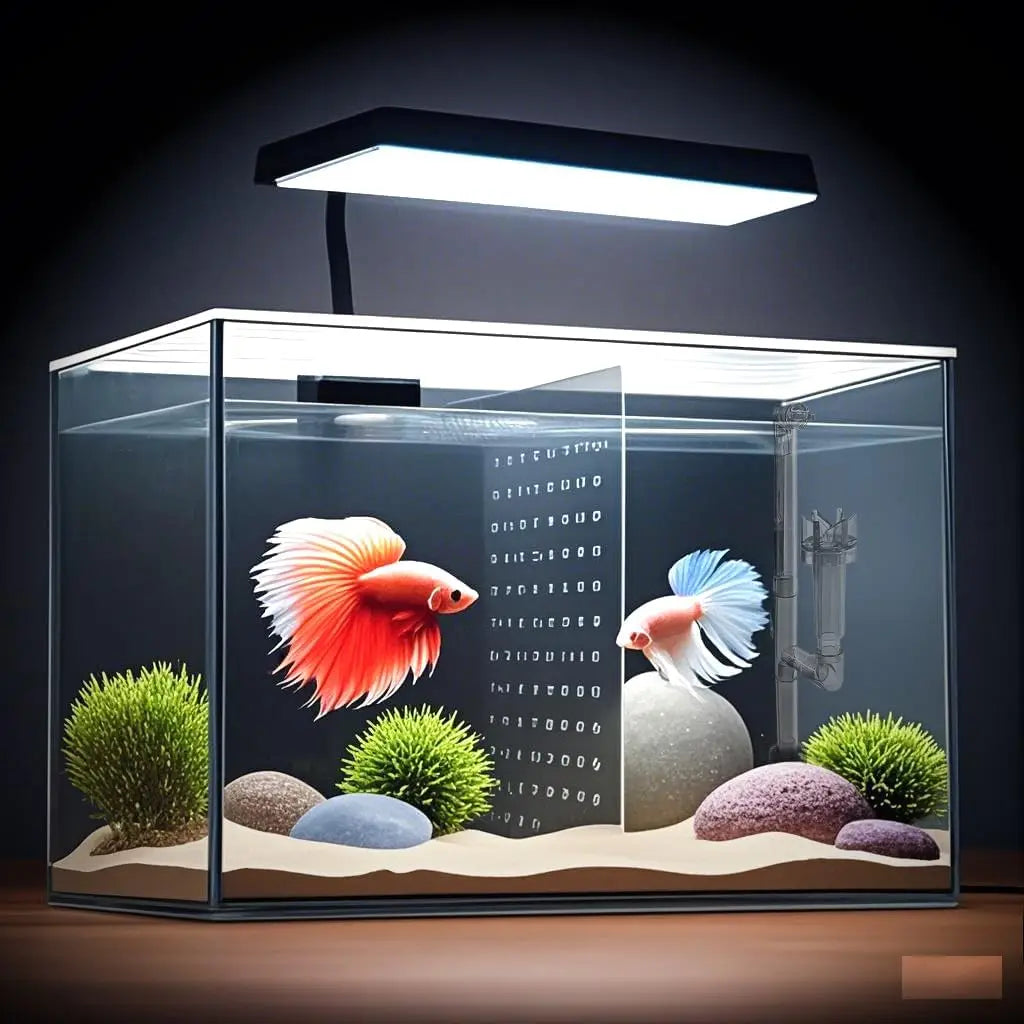 Nano Glass Aquarium With Filter And LED Light For Betta