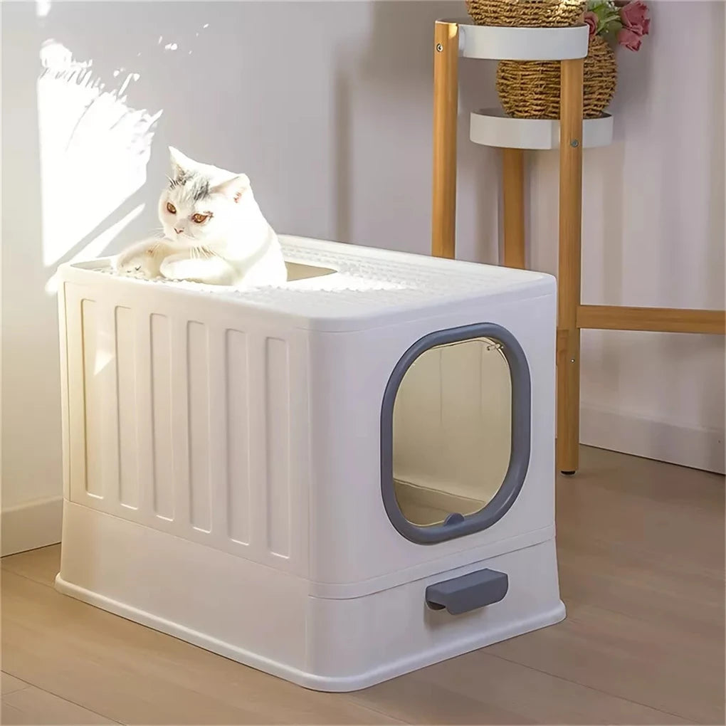 Fully Enclosed Cat Litter Box With Lid And Scoop For Kittens