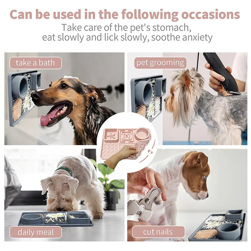 Dog Licking Pad Slow Feeding Bowl Food Grade Silicone Mat