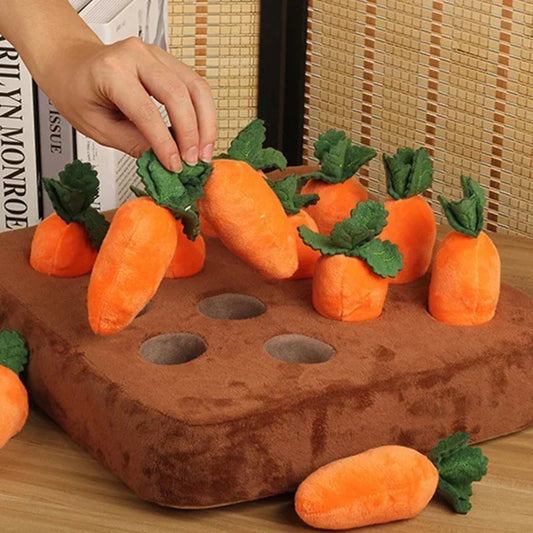 Dog Snuffle Mat Plush Carrot Toy Vegetable Field Interactive