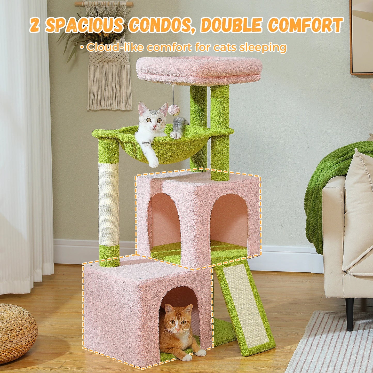 PAWZ Road Large Cat Tree Multi Level Tower With Condos