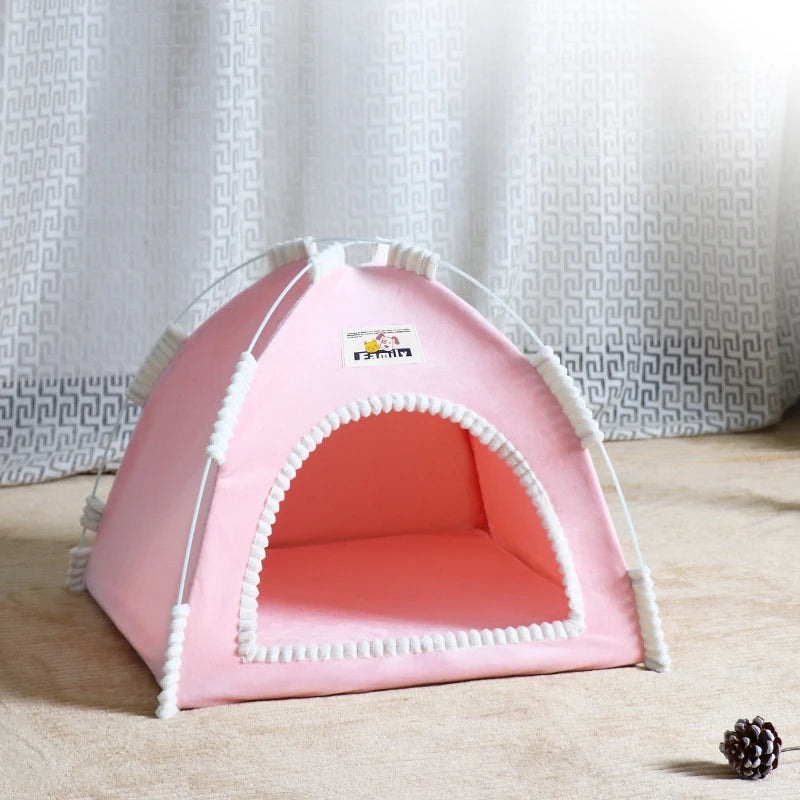 Foldable Pet House Universal Four Seasons Cat Dog Nest Outdoor Portable Breathable Tent