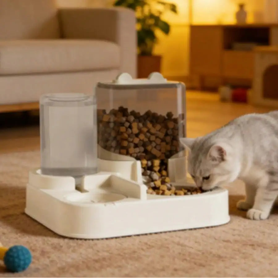Automatic Pet Feeder And Waterer Gravity Dispenser
