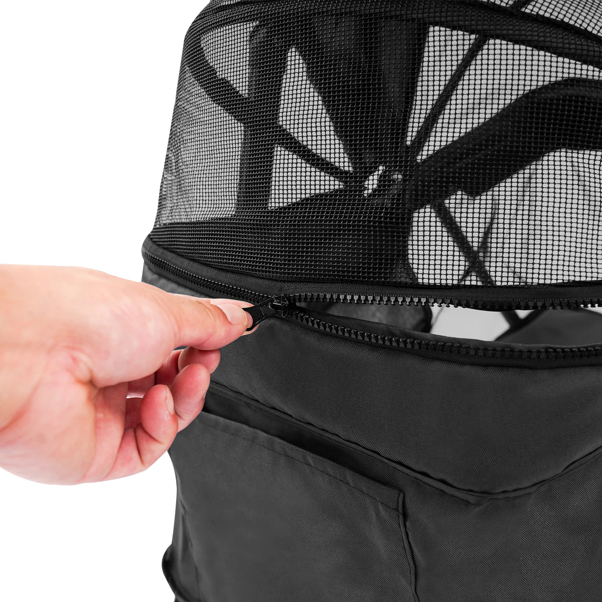 Ergonomic Foldable Pet Travel Cart With Breathable Mesh Ventilation