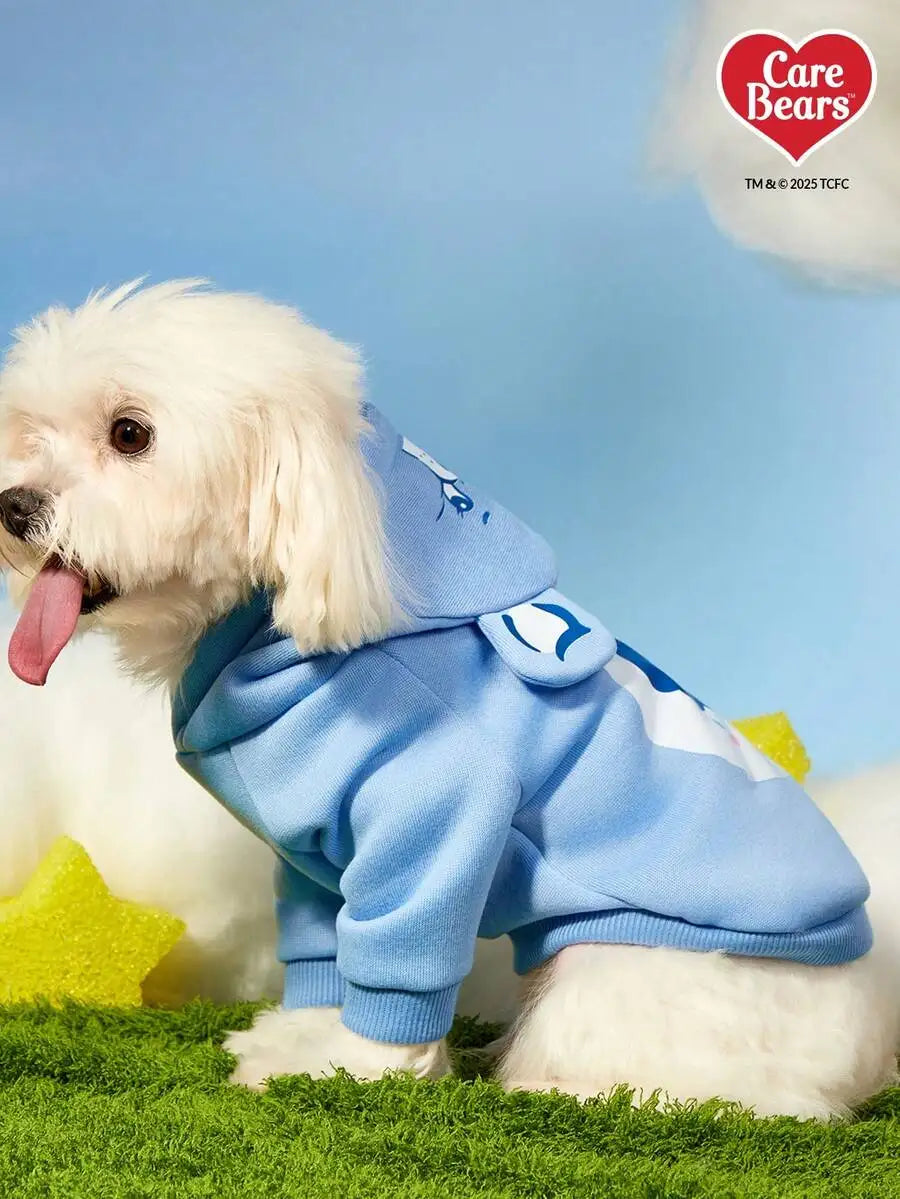 Bear Face Hooded Pet Sweater Cloud Print for Dogs Warm