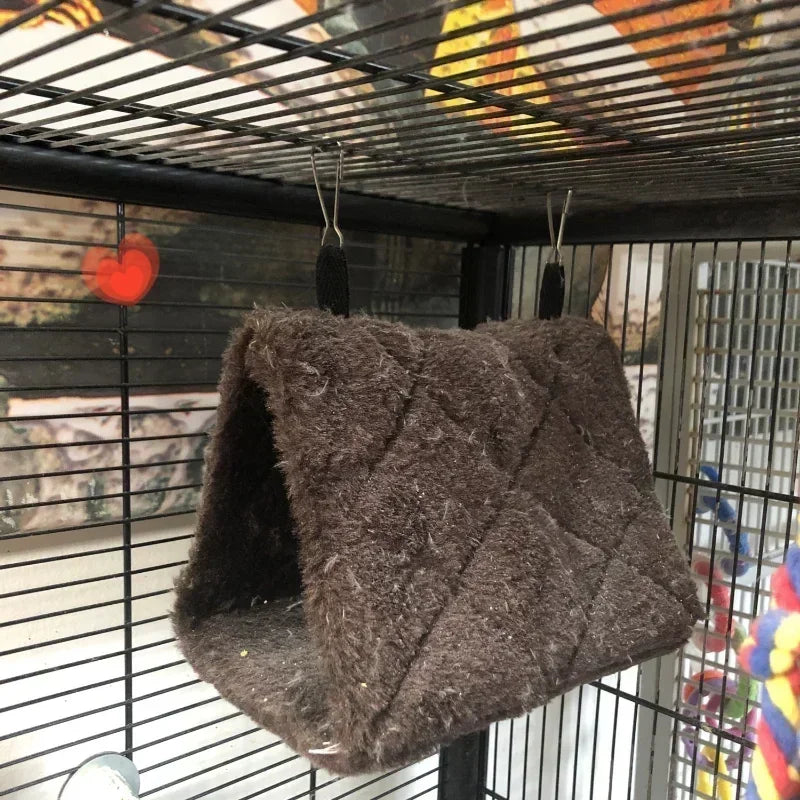 Bird Parrot Cage With Warm Hammock Hut Tent For Sleeping