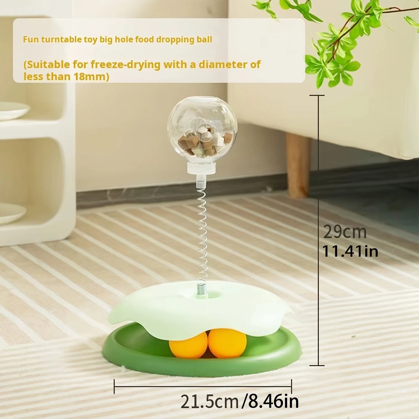 Turntable Cat Toy Treat Dispenser 3 In 1 Self Entertainment