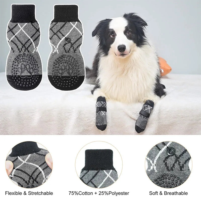 NONECN AntiSlip Dog Socks Paw Protectors For Indoor Outdoor Traction