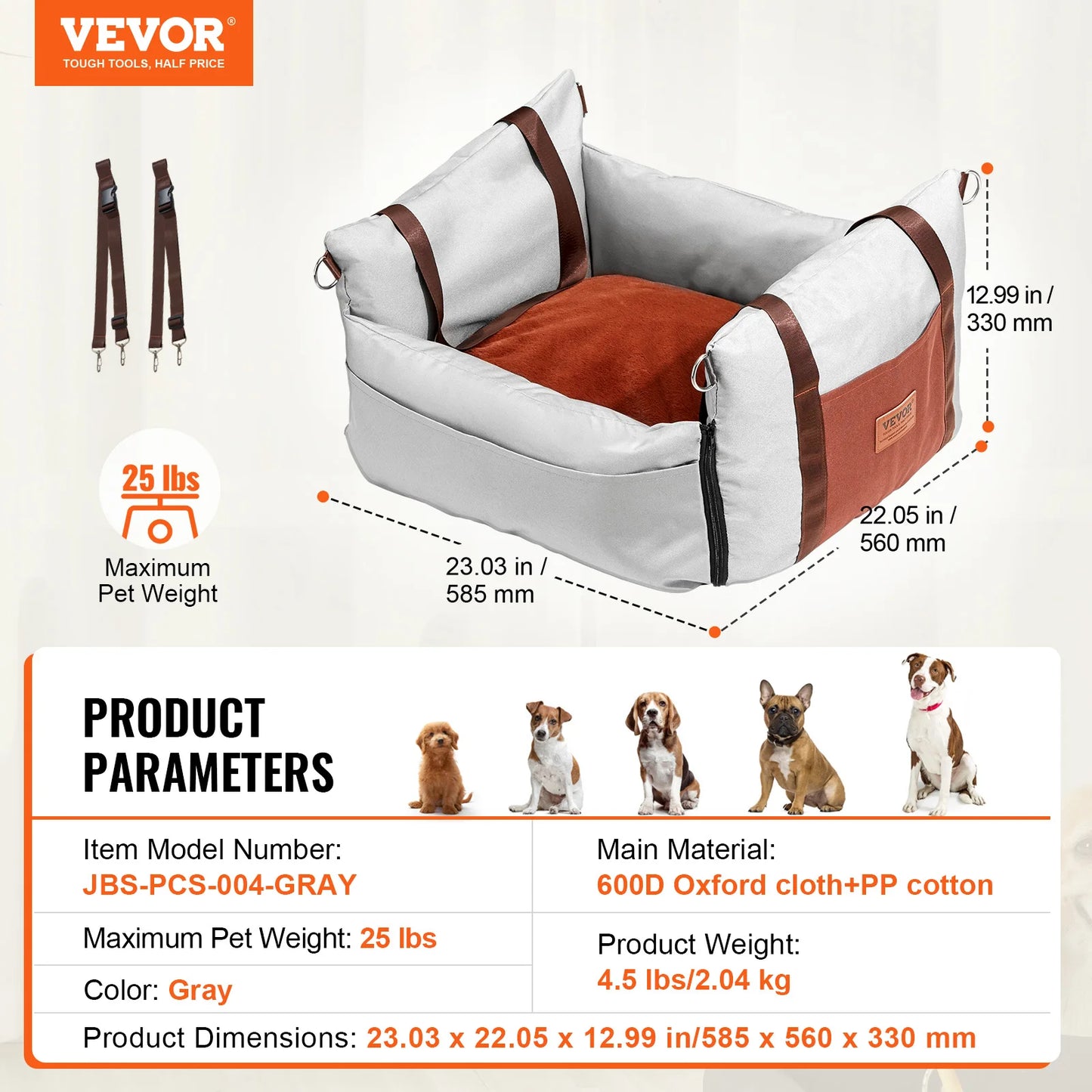 SucceBuy Waterproof Dog Car Seat Booster With Leash