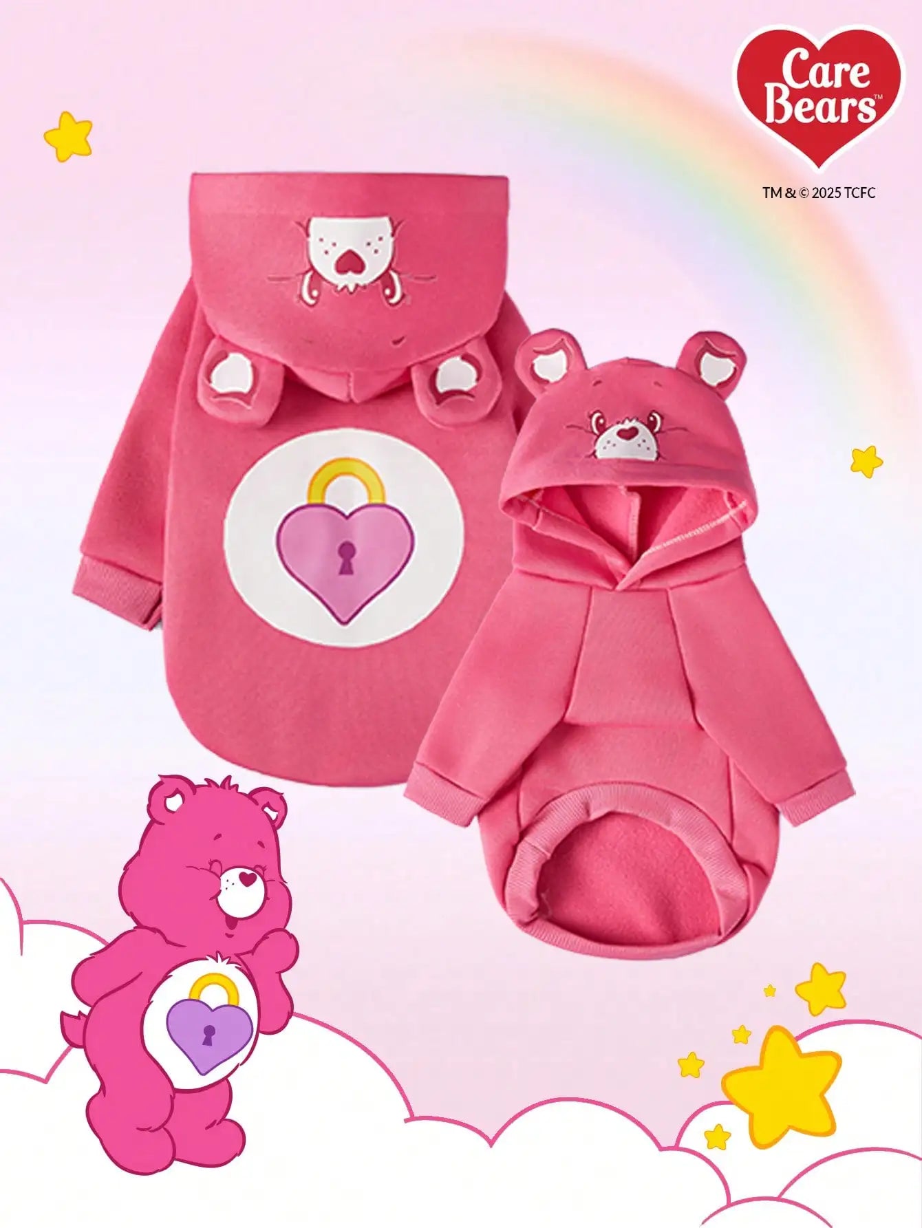 Bear Face Hooded Pet Sweater Cloud Print for Dogs Warm