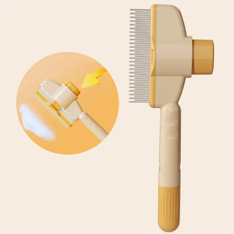 Stainless Steel Self Cleaning Dog Comb Massage Brush
