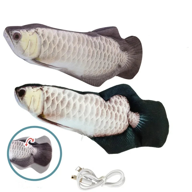 USB Charger Fish Cat Toy Interactive Floppy Realistic Chew