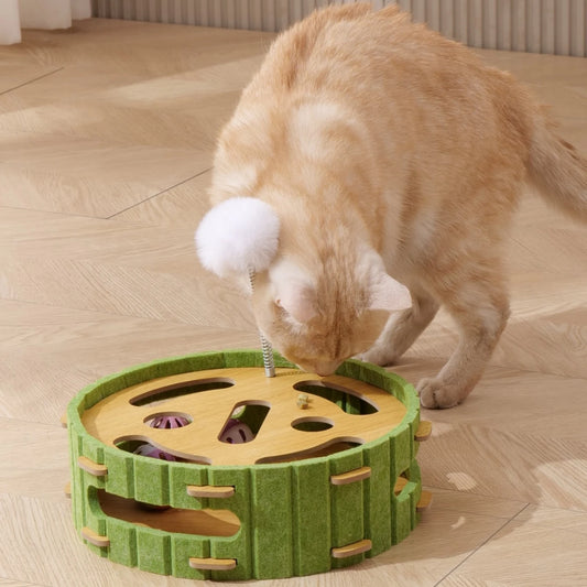 Eco Friendly Multipurpose Cat Scratcher Board With Interactive Balls