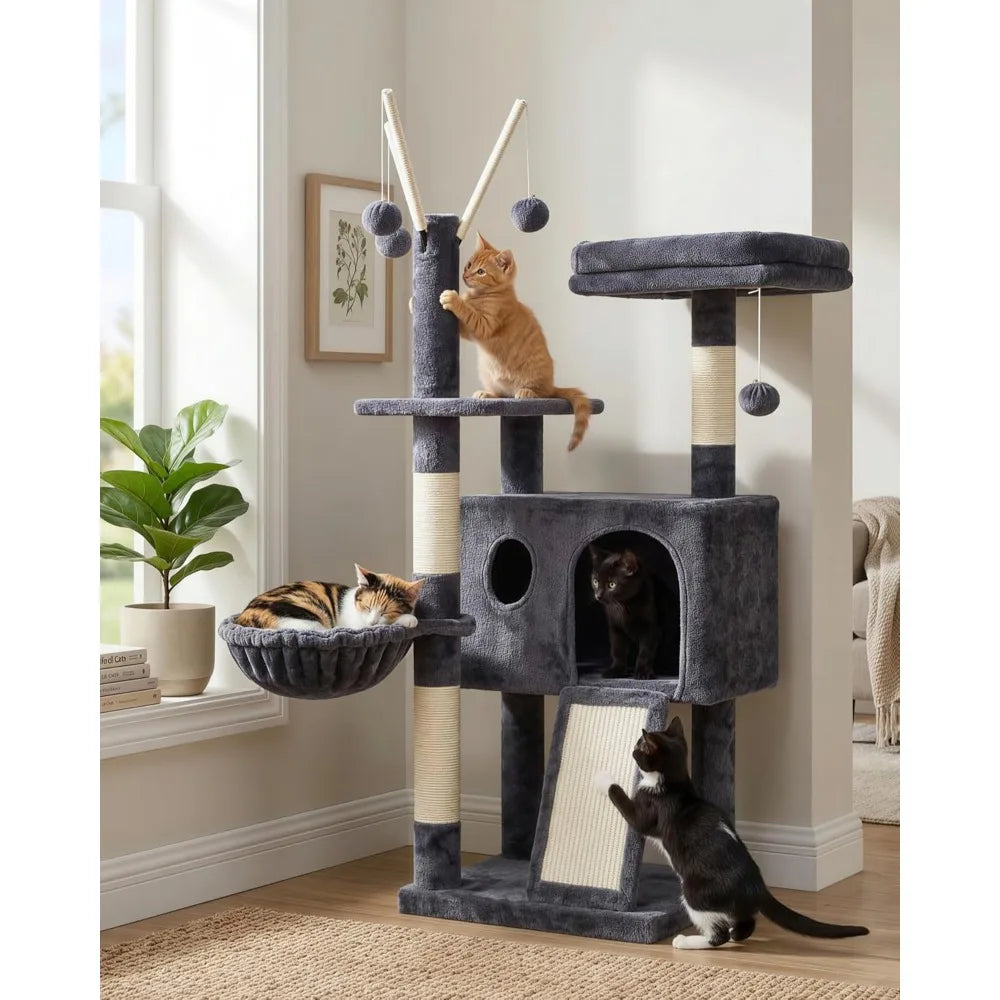 NBVCX Cat Tree Tower With Scratching Posts And Hammock