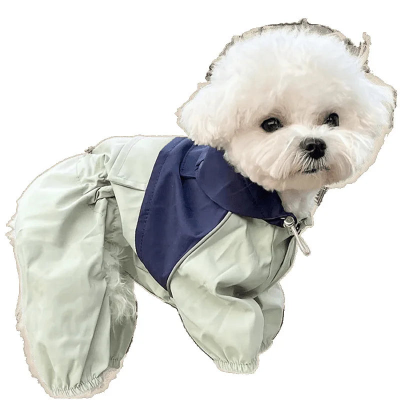 Pet Waterproof Raincoat Patchwork Jacket For Dogs And Cats