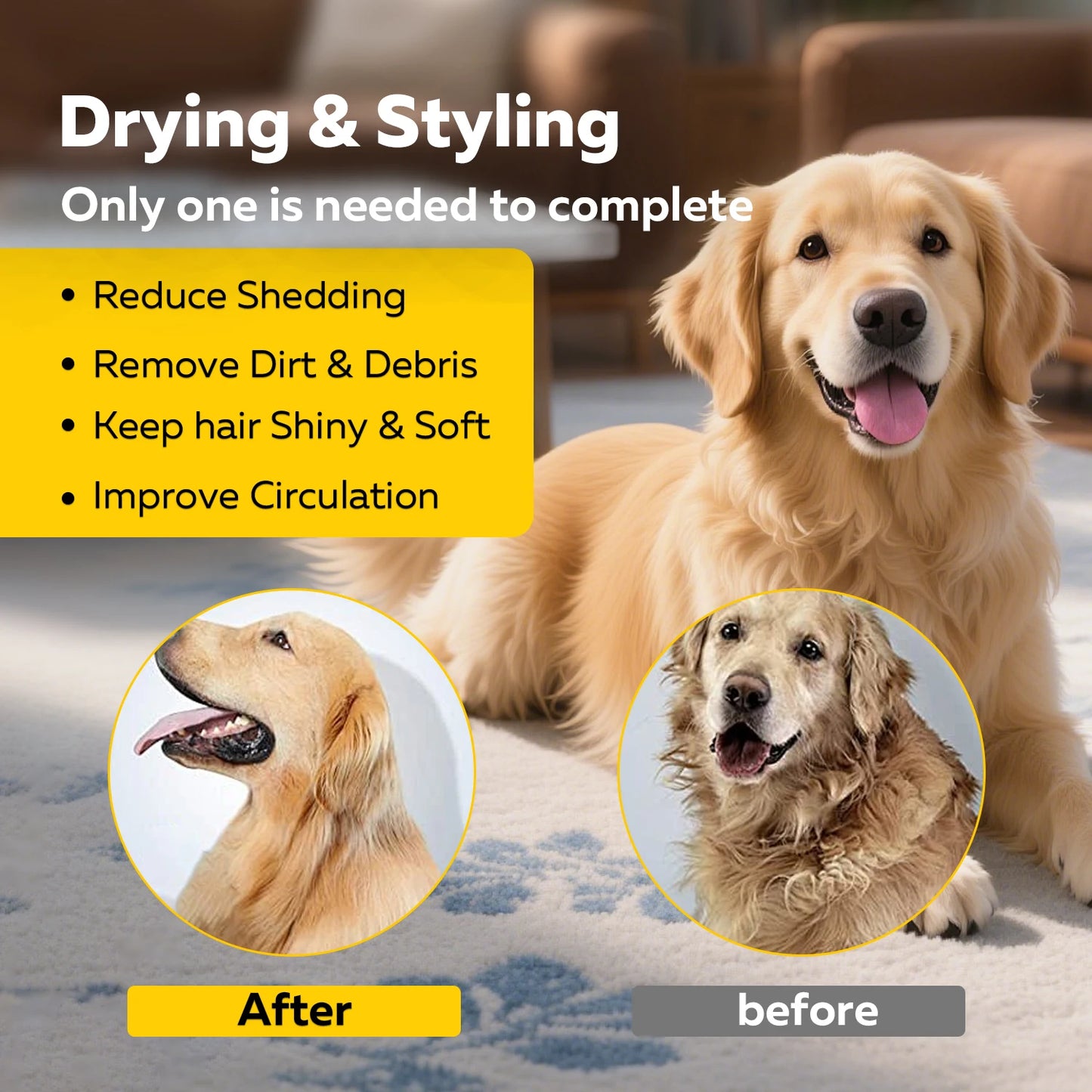 Portable Pet Hair Dryer Blower With High Velocity 3 Speed