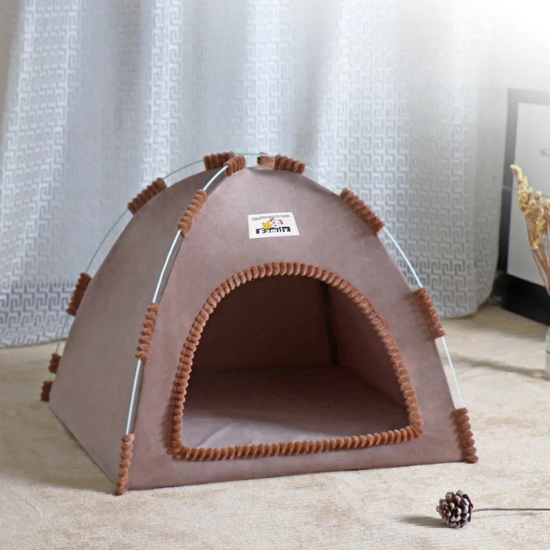 Foldable Pet House Universal Four Seasons Cat Dog Nest Outdoor Portable Breathable Tent