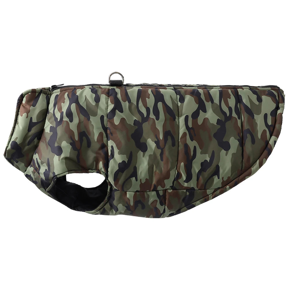 Winter Camouflage Dog Coat Waterproof Warm Windproof Apparel Large Dogs