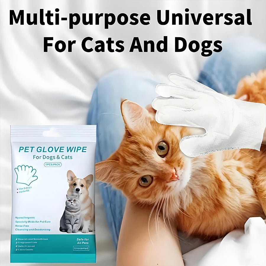 Six Pack Pet Glove Wipes For All Pets Everywhere Daily