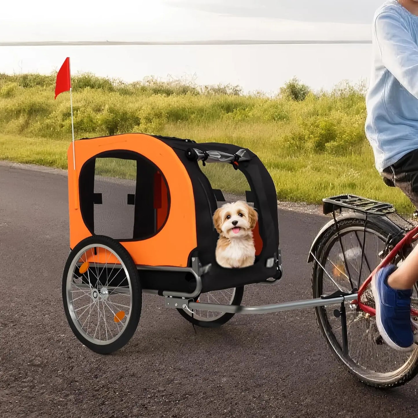 TWISTER.CKB Large Dog Bike Trailer Foldable Oxford Fabric