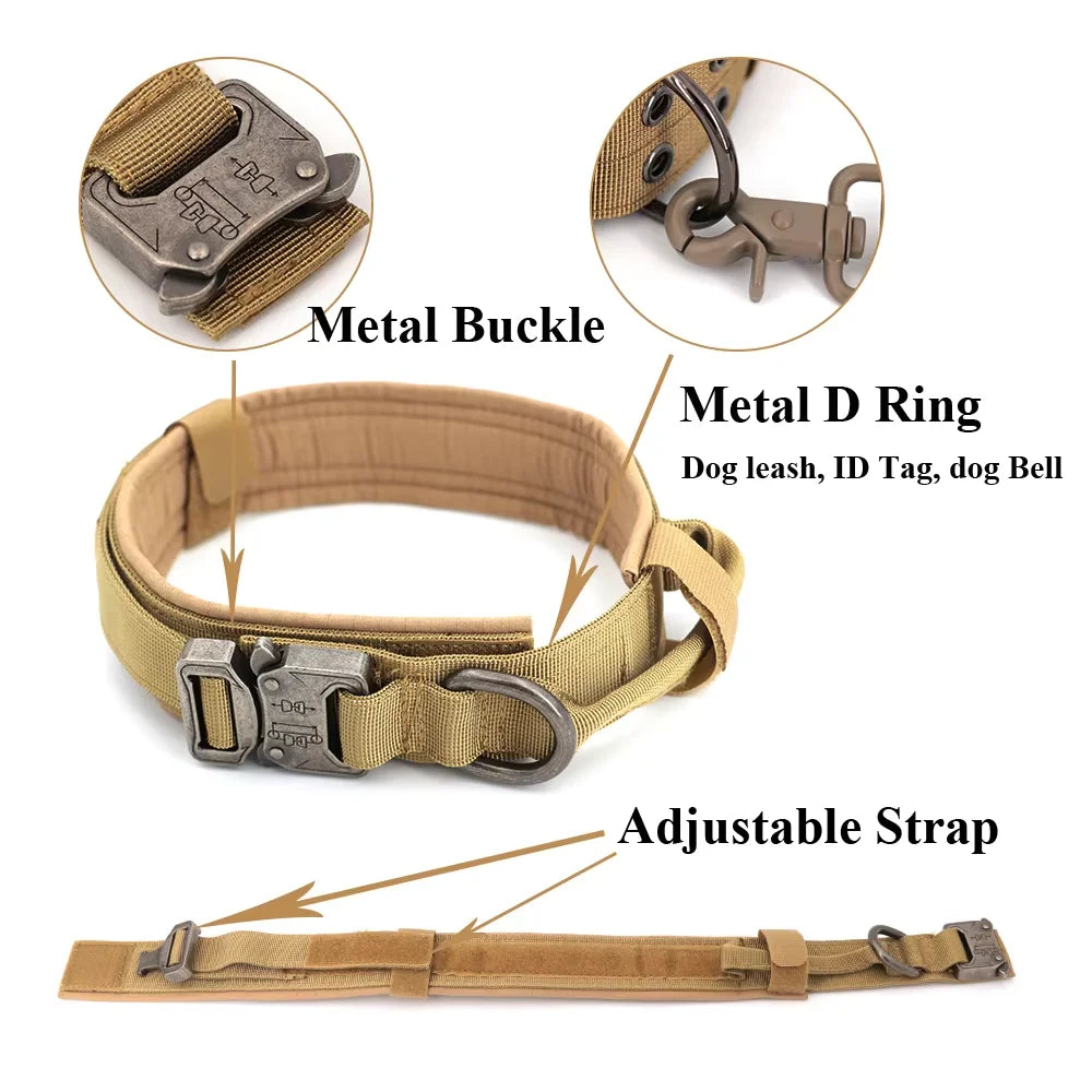 PETRAVEL Tactical Dog Collar and Leash Set with Control Handle