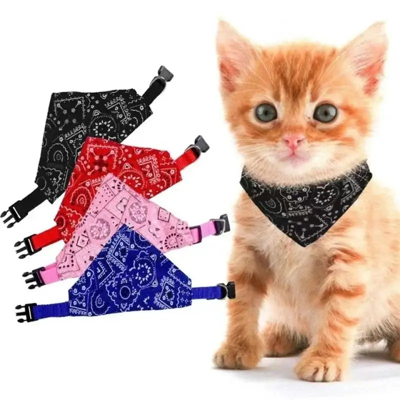 Cat Collar Lovely Adjustable Necktie Scarf Bandana For Pets