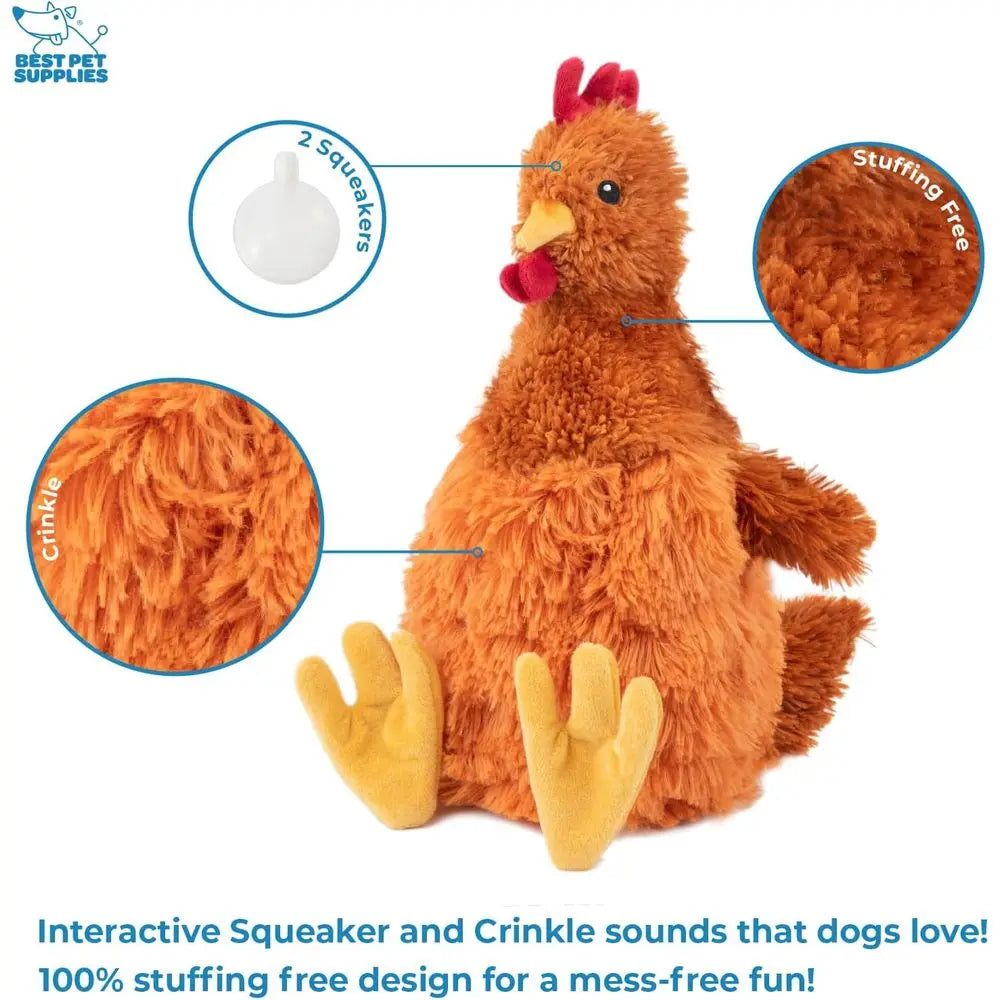 Interactive Squeaky Dog Chew Toy Crinkle Chicken For All Dogs