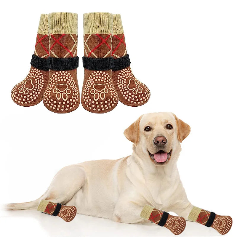 NONECN AntiSlip Dog Socks Paw Protectors For Indoor Outdoor Traction