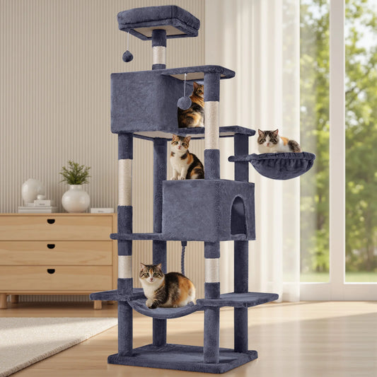 MCQ Cat Tree Tower With Sisal Scratching Posts Pet Condo
