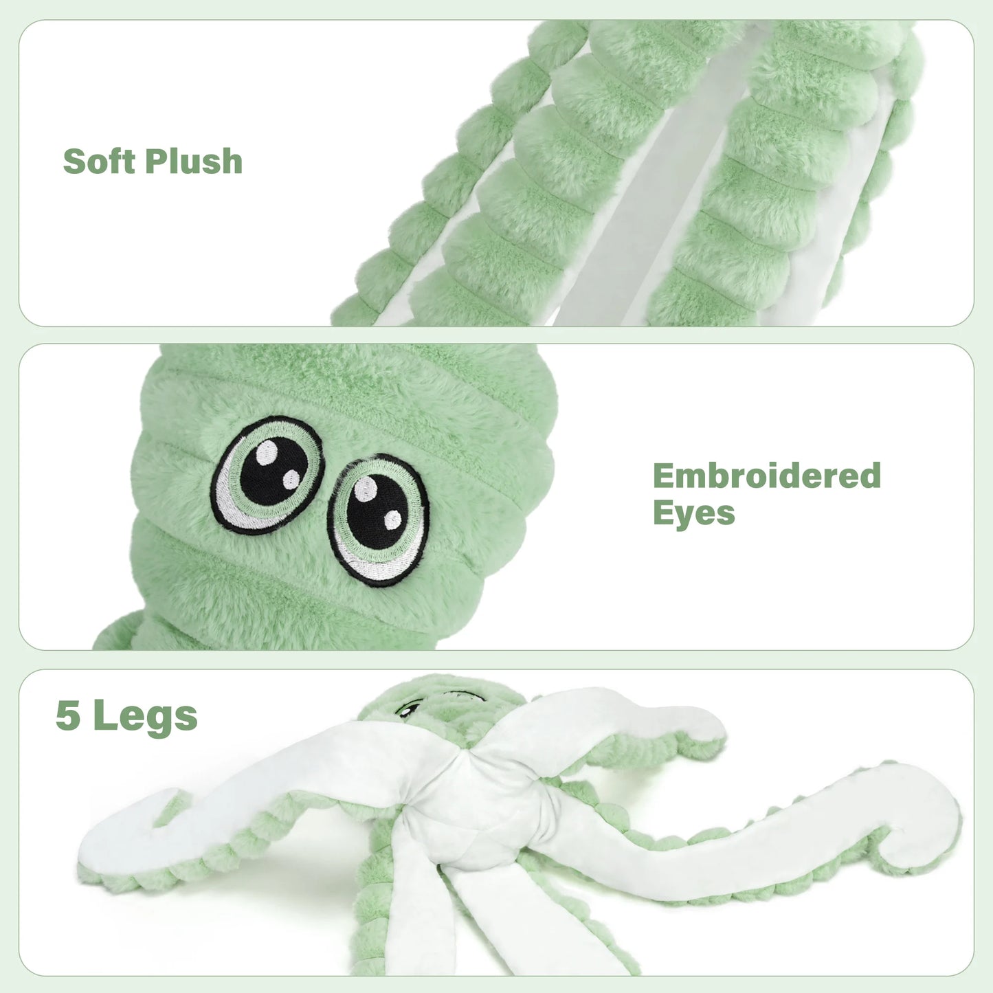 Octopus Design Plush Squeaky Dog Chew Toy for Dogs
