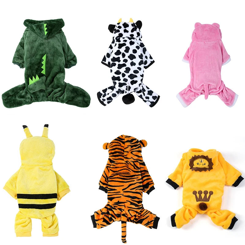 Fleece Dog Jumpsuit Pet Coat For Small Dogs And Puppies