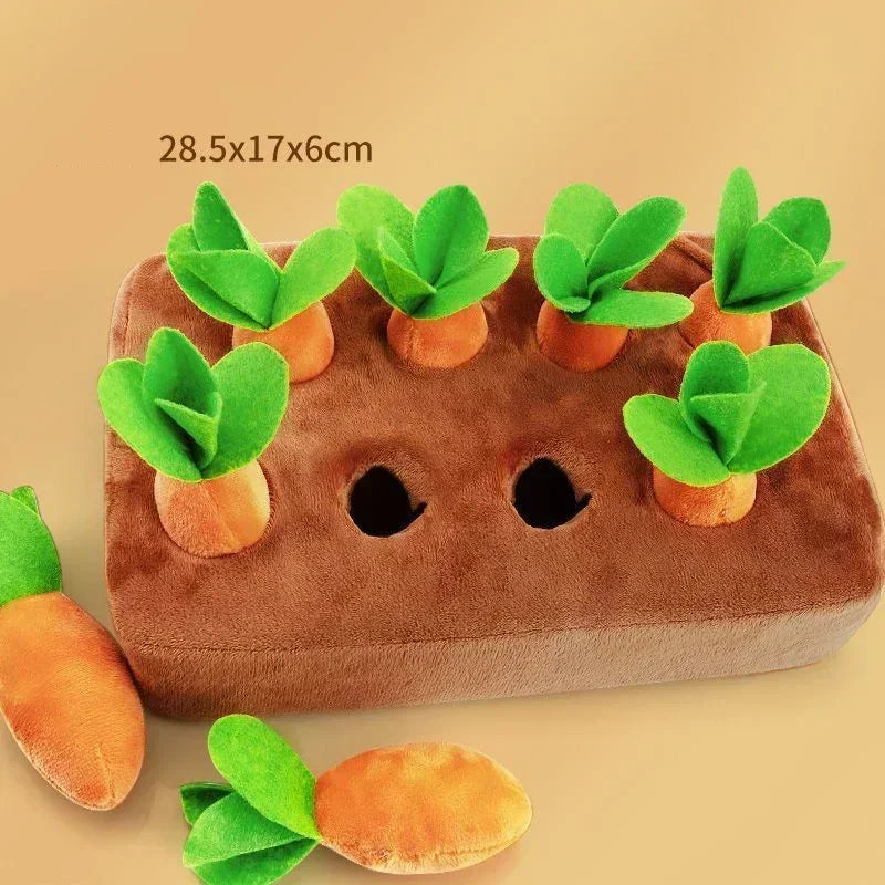 Dog Snuffle Mat Plush Carrot Toy Vegetable Field Interactive