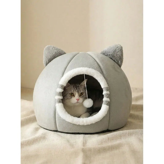 Washable Soft Cat Bed House for Indoor Cats and Kittens