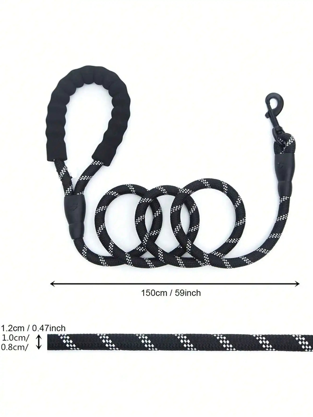 Reflective Nylon Dog Leash With Padded No Choke Handle