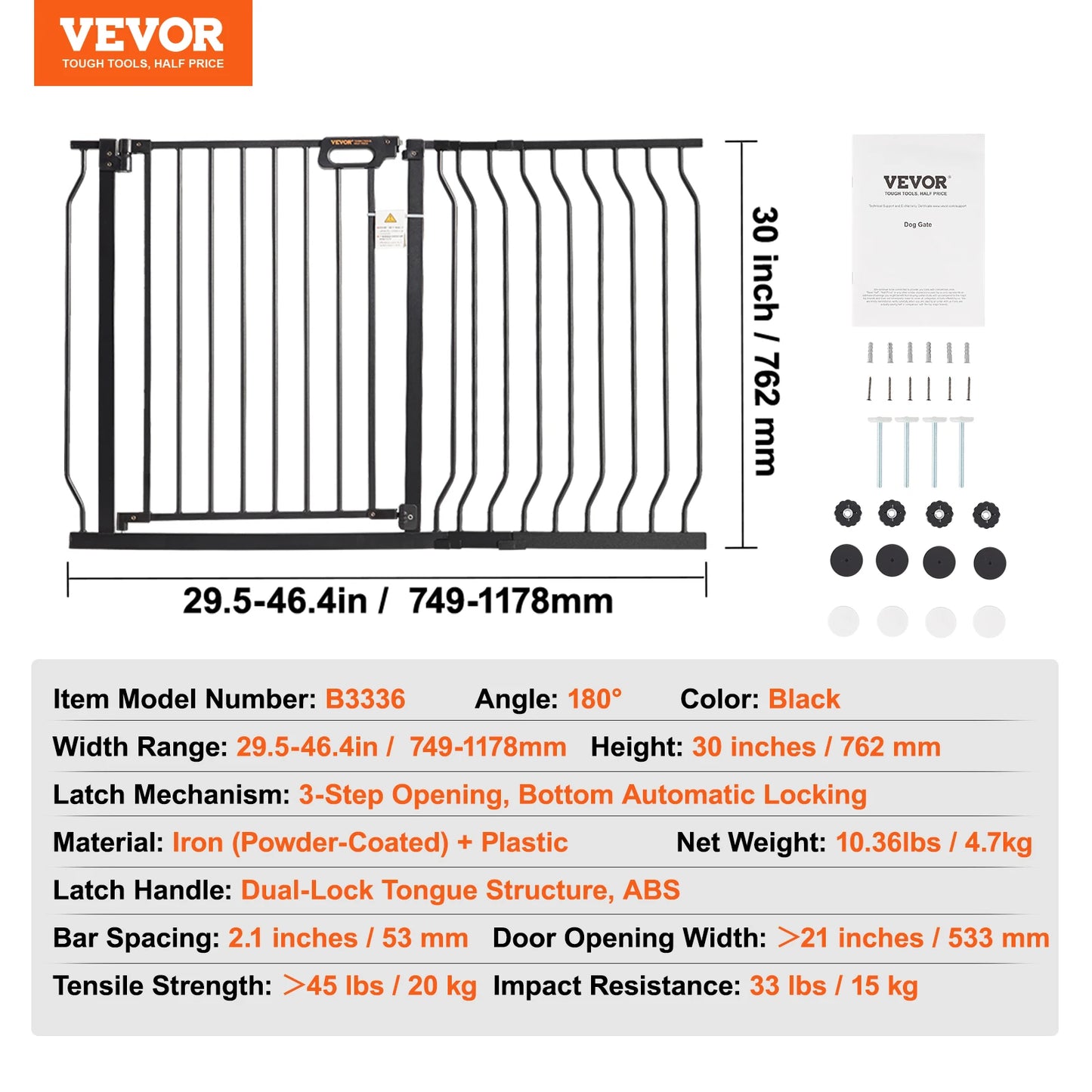 SucceBuy Easy Step Walk Thru Baby And Dog Gate With Pressure Mount