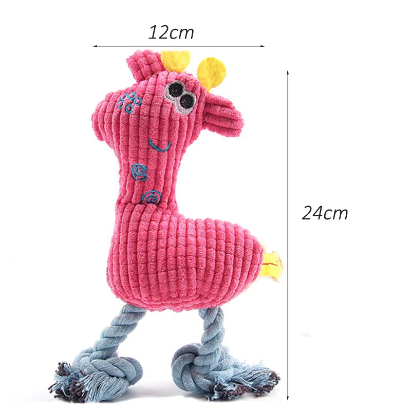 Plush Flamingo Squeaky Dog Chew Toy for Small Dogs