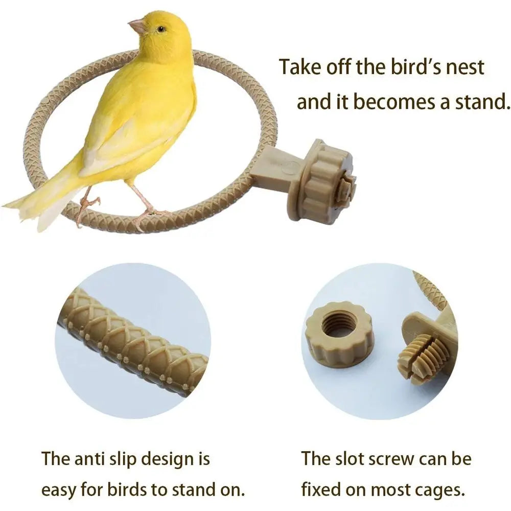 Bird Nest for Canary Finch Parrot with Felt Cushion