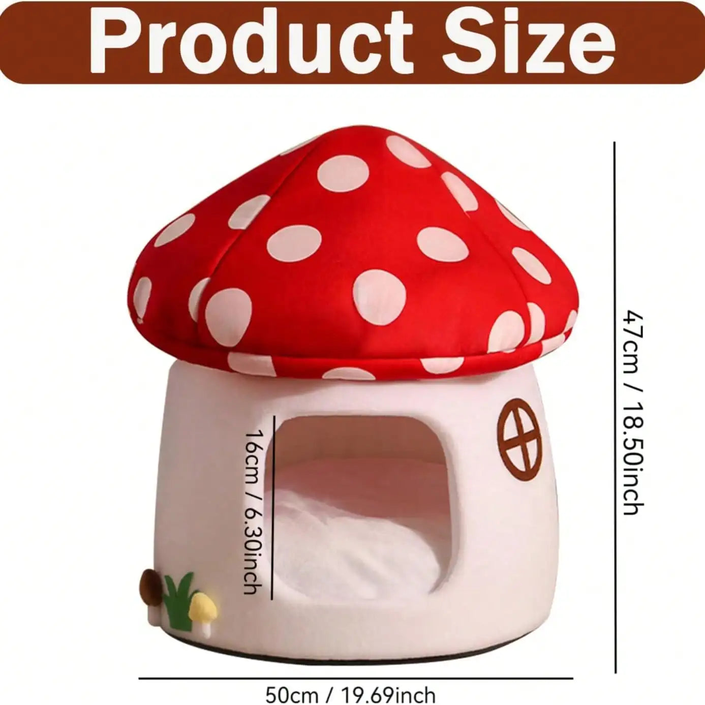 XMSJ Soft Mushroom Cat Bed Cow Print Nest For Pets