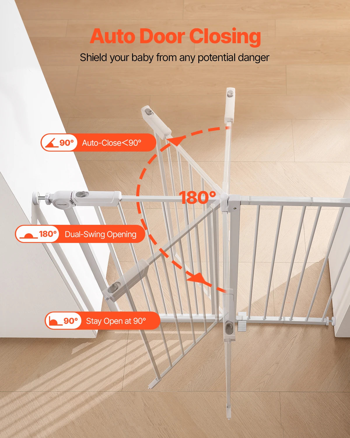 SucceBuy Easy Step Walk Thru Baby And Dog Gate With Pressure Mount