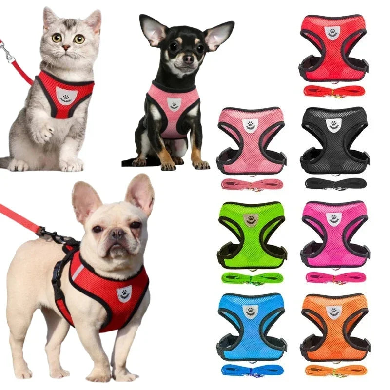 YTYINCN Dog Harness Vest With Leash Adjustable Polyester Mesh